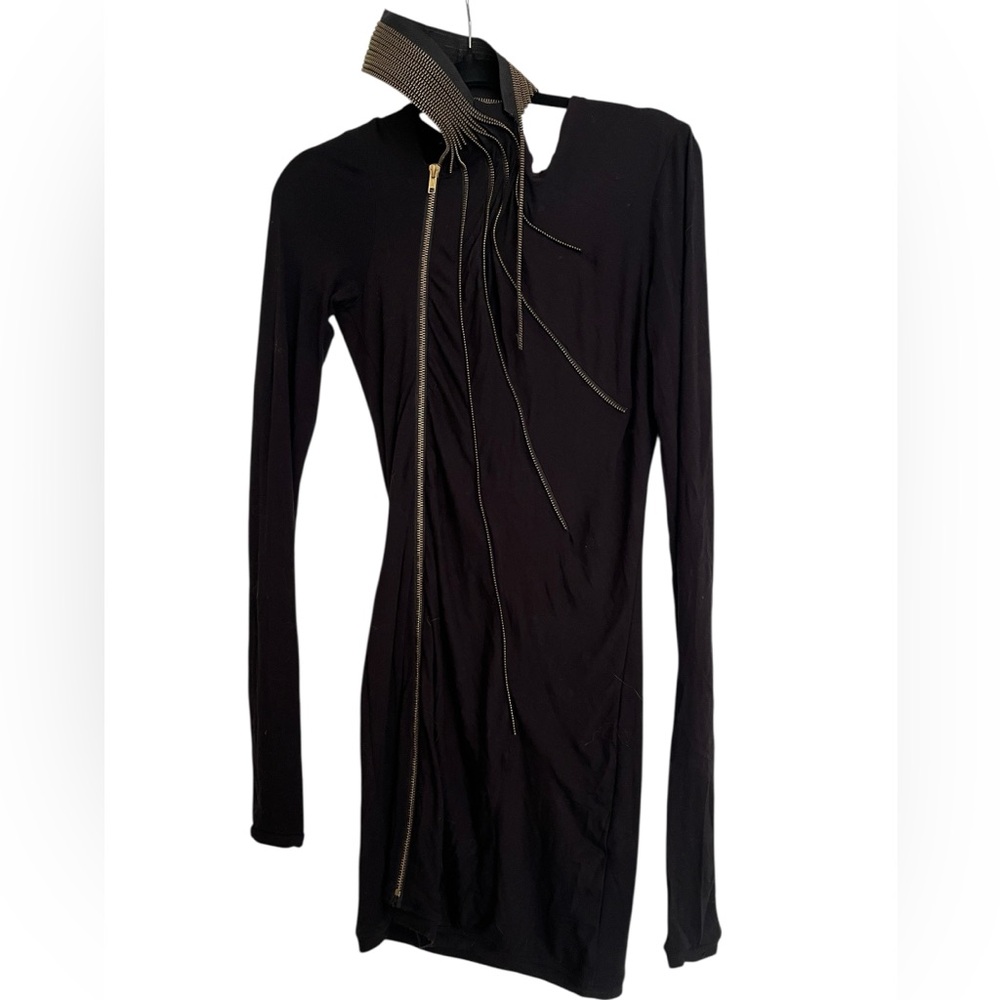 Odasi by Denis Gagnon Statement Dress – Size Small – Zipper Details & Collar 🔥